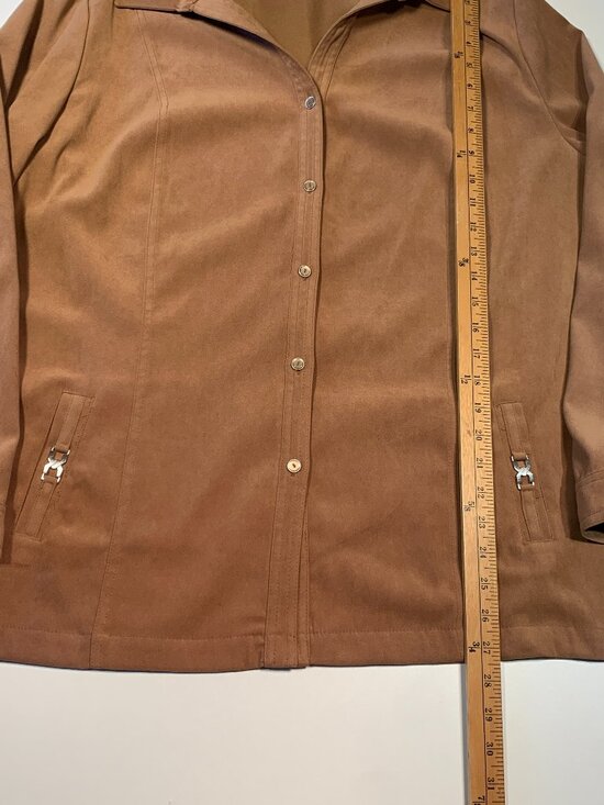 Vintage ALIA Faux Suede Jacket Blazer Women’s Size 18 Brown Western Style Button - Picture 5 of 10